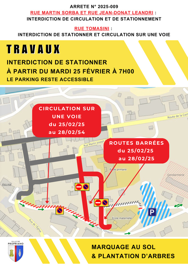 Travaux : plan de circulation 2025